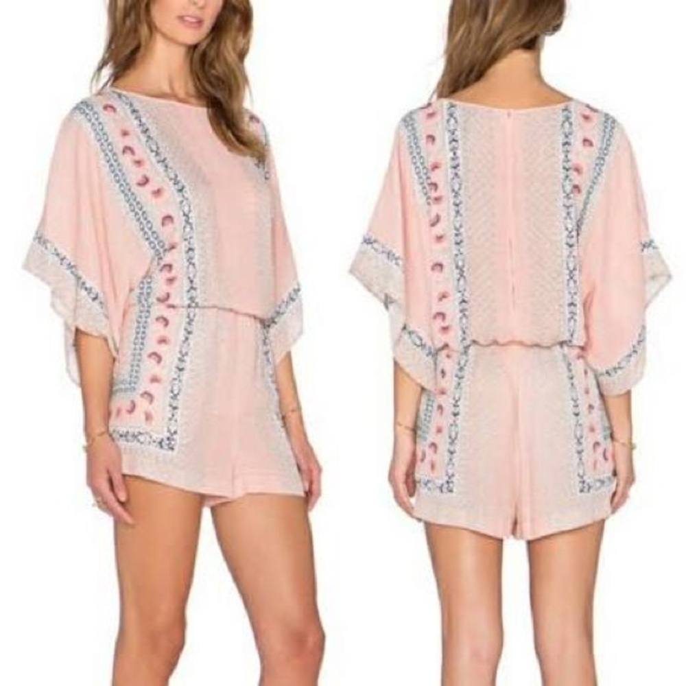 BCBG Maxazria Pink Aztec Print Romper Small